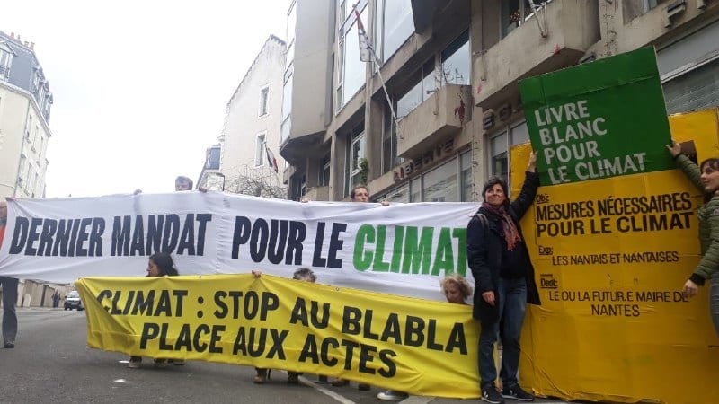 Samedi 14 mars – À la veille des municipales, les Nantais-es sont resté-es mobilisés pour le climat malgré l’annulation de la Marche pour le climat.